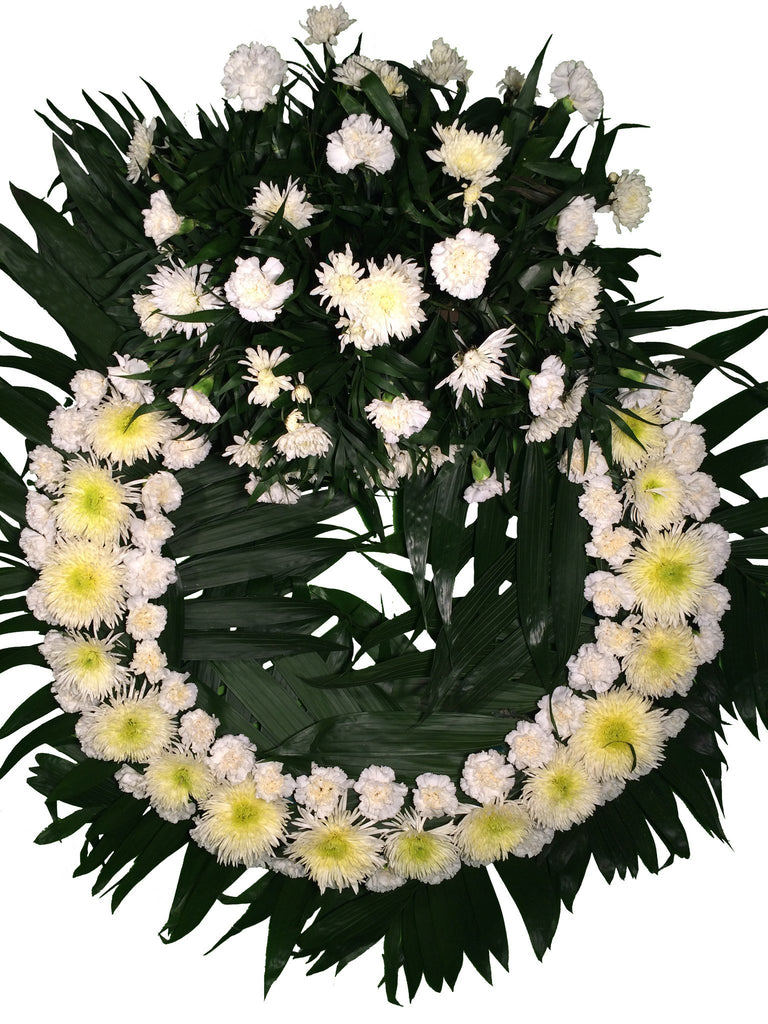 Corona ( 85 cm ) Spyder - Clavel Blanco con Copete