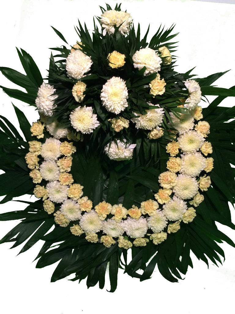 Corona ( 65 cm ) Polar - clavel Amarillo Con Copete