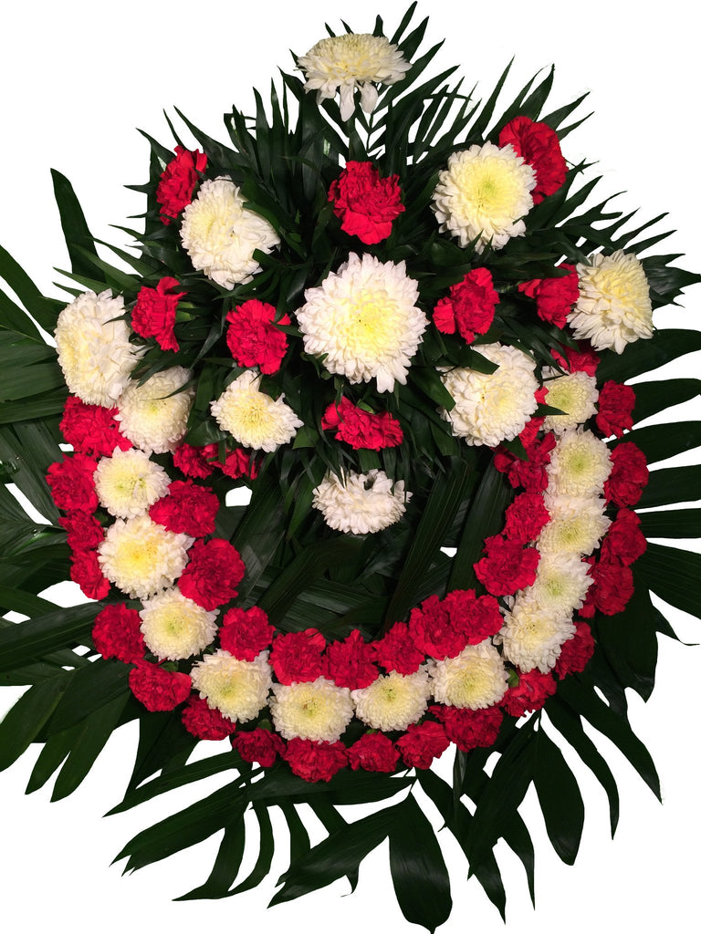 Corona ( 65 cm ) Polar - Clavel Rojo con Copete