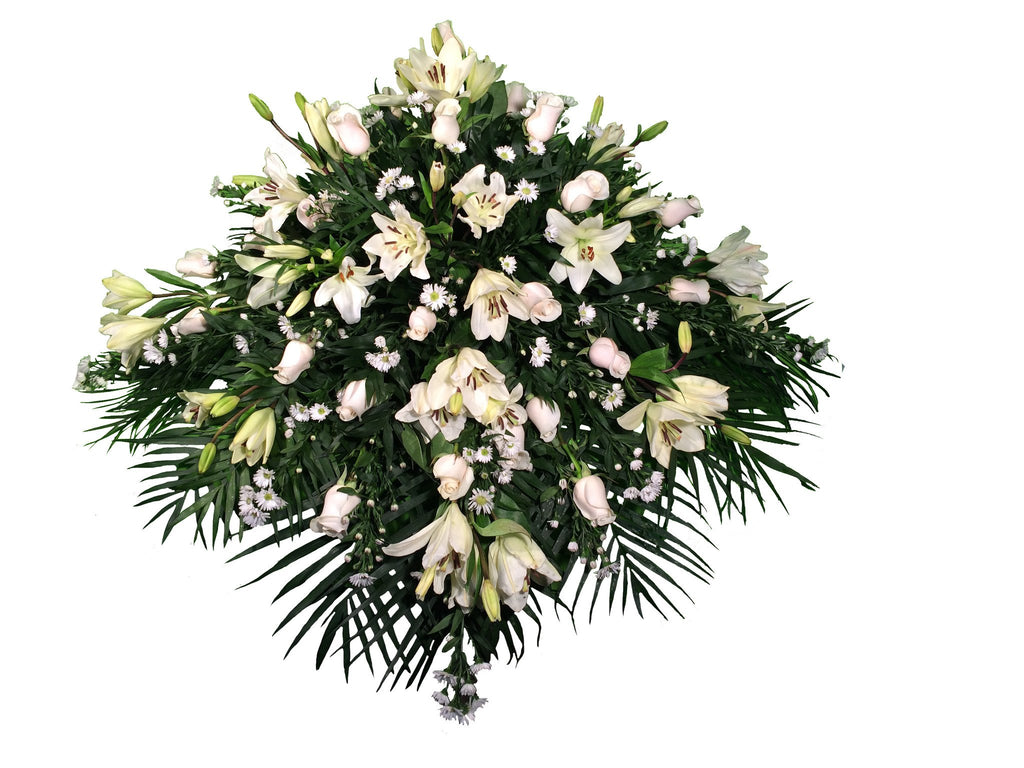 Cubre-ataud Lilis y Rosas Blancas